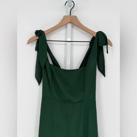 Lulus Summer Invite Emerald Green Tie-Strap Tiered Midi Dress Size XS - Picture 6 of 10
